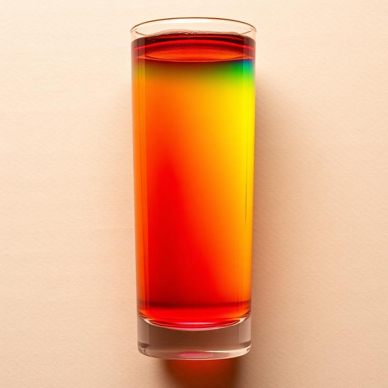 Színes szivárvány sűrűség-kísérlet illusztráció